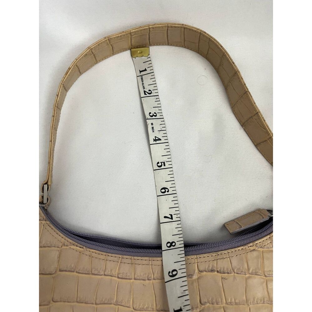 Kenneth Cole Cream Beige Croc Y2K Shoulder Bag Lilac Purple Classic Handbag Cute - Picture 8 of 10